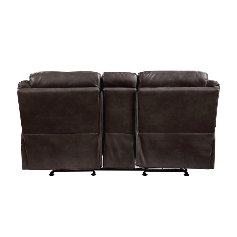 Aram - Double Glider Reclining Love Seat with Center Console, Receptacles and USB Ports