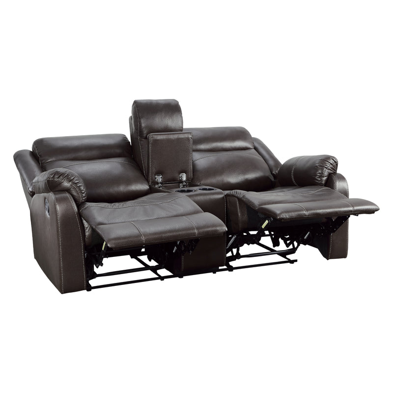 Yerba - Double Lay Flat Reclining Love Seat with Center Console