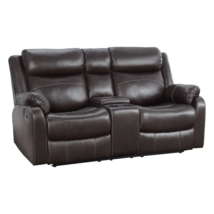 Yerba - Double Lay Flat Reclining Love Seat with Center Console