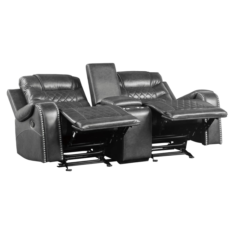 Putnam - Double Glider Reclining Love Seat with Center Console, Receptacles and USB port