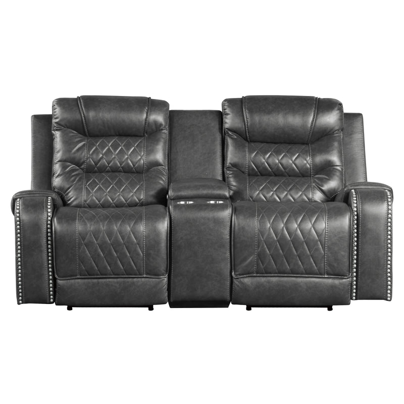 Putnam - Power Double Reclining Love Seat with Center Console, Receptacles and USB Ports
