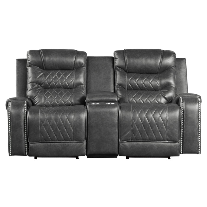 Putnam - Power Double Reclining Love Seat with Center Console, Receptacles and USB Ports
