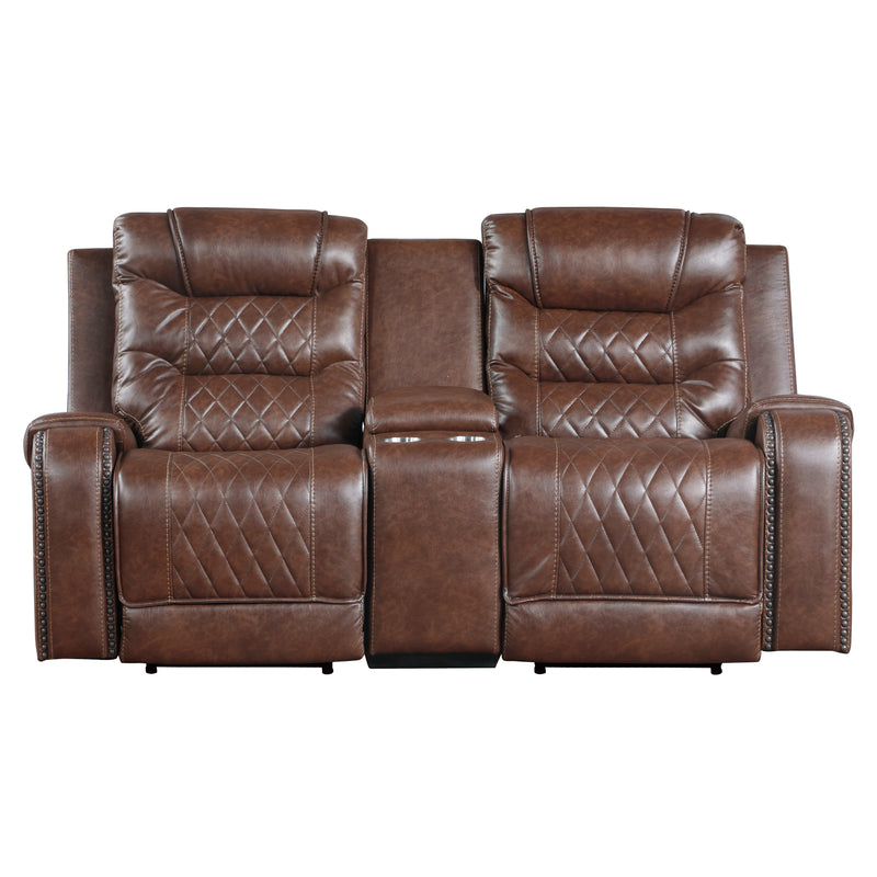 Putnam - Power Double Reclining Love Seat with Center Console, Receptacles and USB Ports