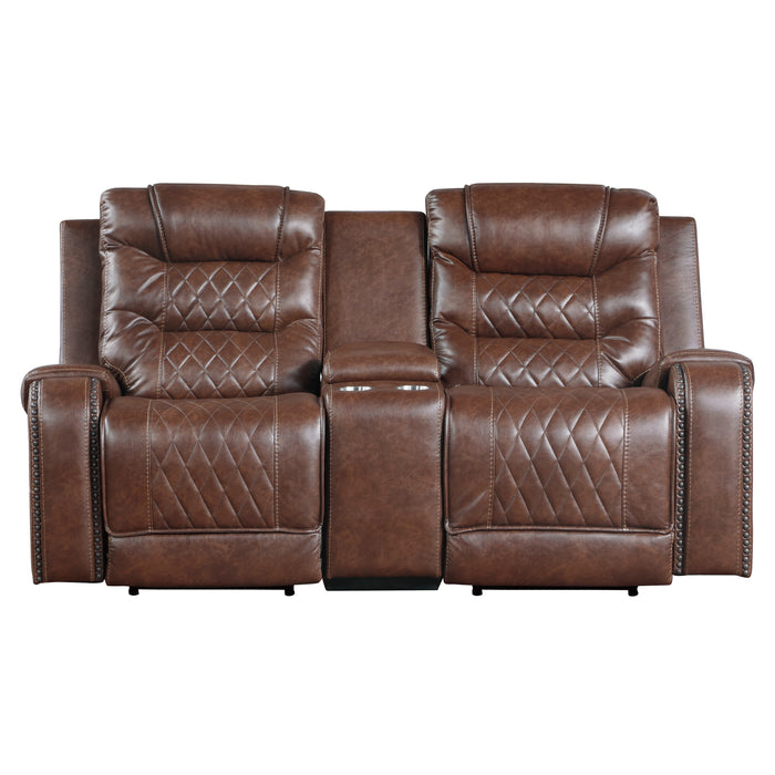 Putnam - Power Double Reclining Love Seat with Center Console, Receptacles and USB Ports