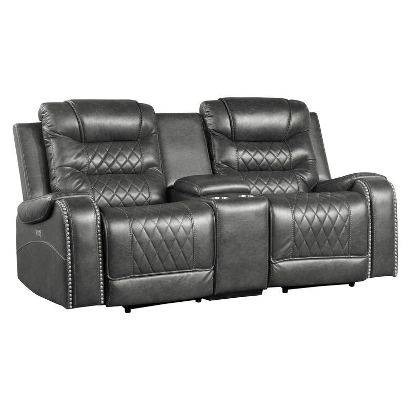 Putnam - Power Double Reclining Love Seat with Center Console, Receptacles and USB Ports