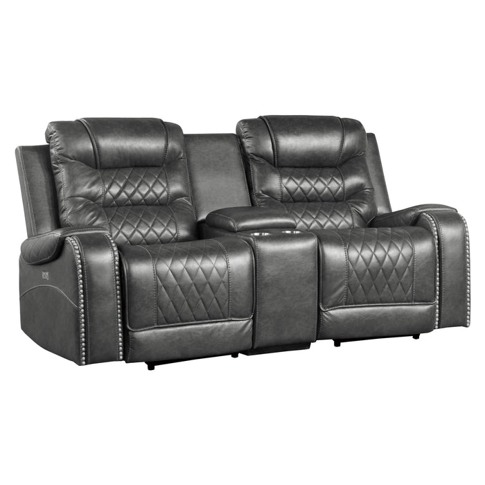 Putnam - Power Double Reclining Love Seat with Center Console, Receptacles and USB Ports