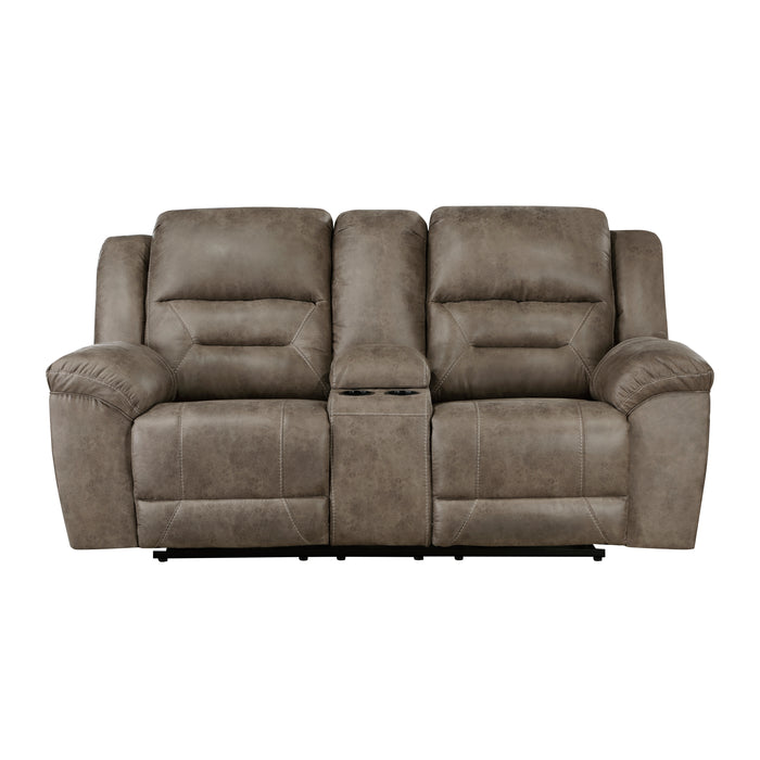 Hazen - Double Reclining Love Seat with Center Console