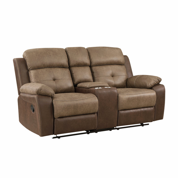 Glendale - Double Glider Reclining Love Seat with Center Console
