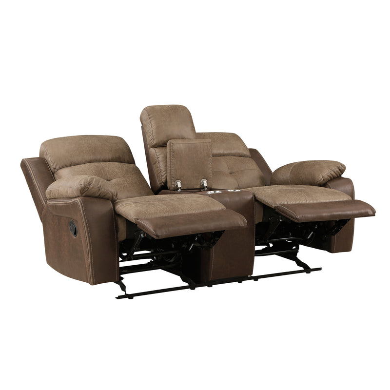 Glendale - Double Glider Reclining Love Seat with Center Console