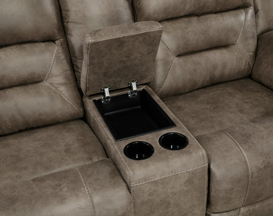 Hazen - Double Reclining Love Seat with Center Console