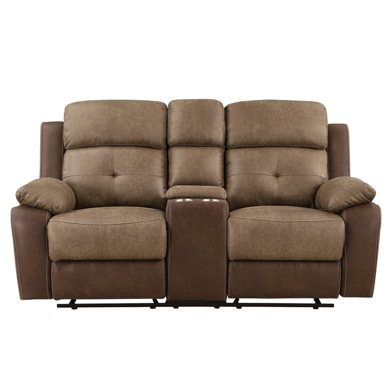Glendale - Double Glider Reclining Love Seat with Center Console