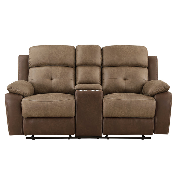 Glendale - Double Glider Reclining Love Seat with Center Console