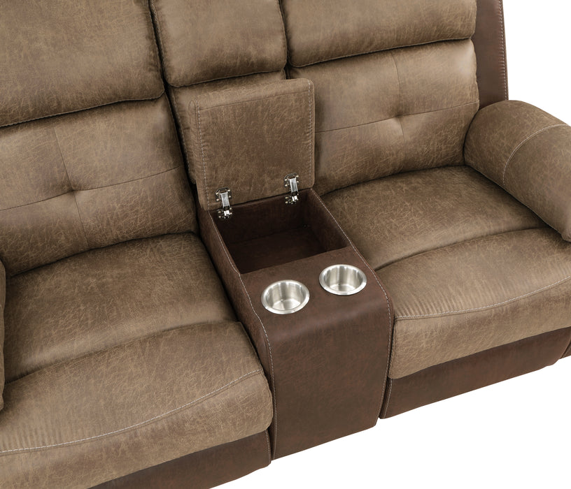 Glendale - Double Glider Reclining Love Seat with Center Console