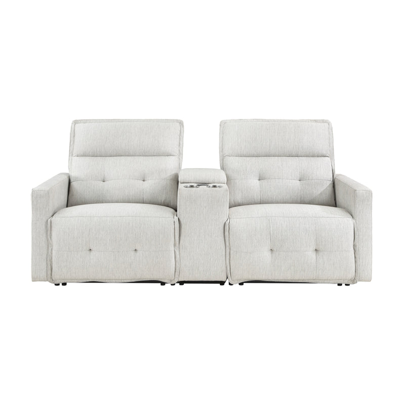 Salida - (3)Power Double Reclining Love Seat with Center Console and Power Headrests