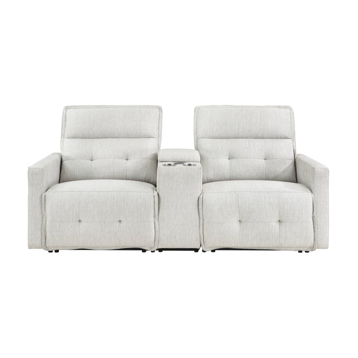 Salida - (3)Power Double Reclining Love Seat with Center Console and Power Headrests