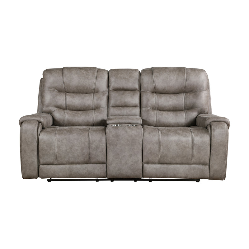 Oberon - Double Reclining Love Seat with Center Console