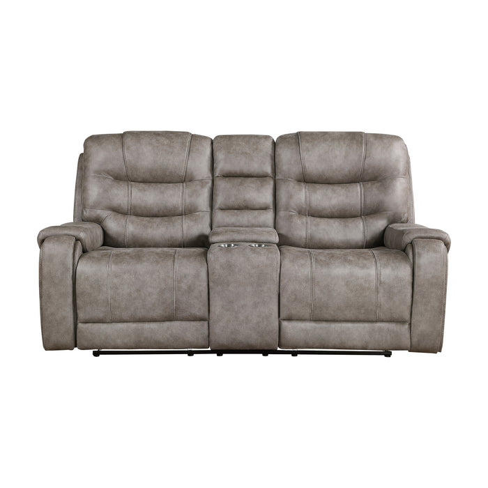 Oberon - Double Reclining Love Seat with Center Console