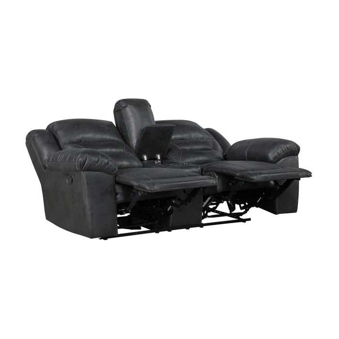 Hazen - Double Reclining Love Seat with Center Console