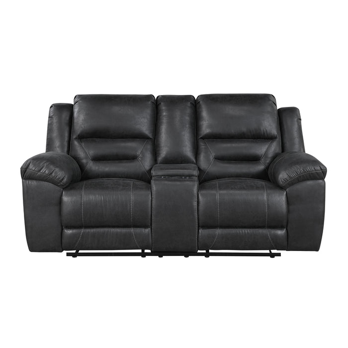 Hazen - Double Reclining Love Seat with Center Console