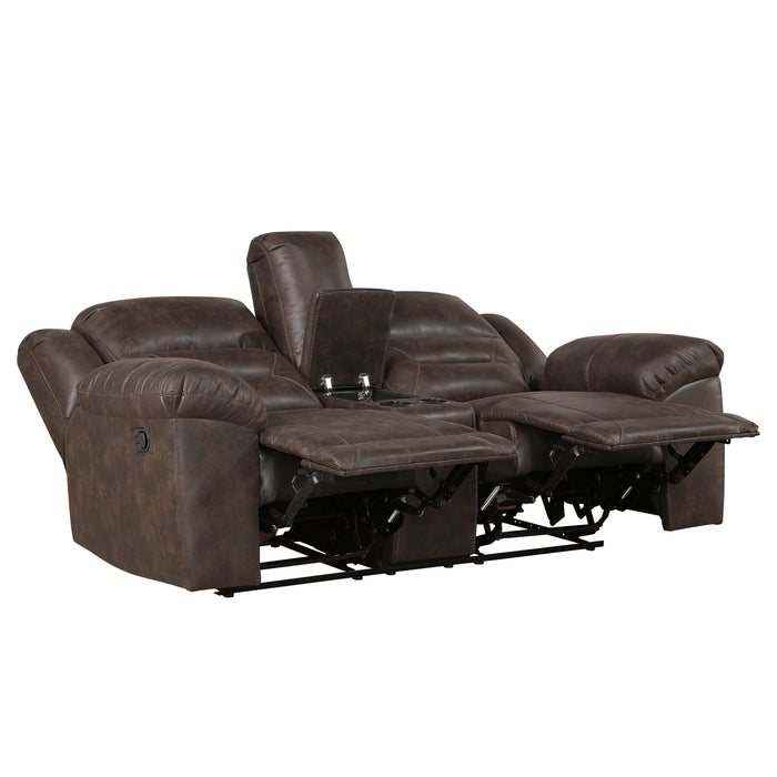 Hazen - Double Reclining Love Seat with Center Console