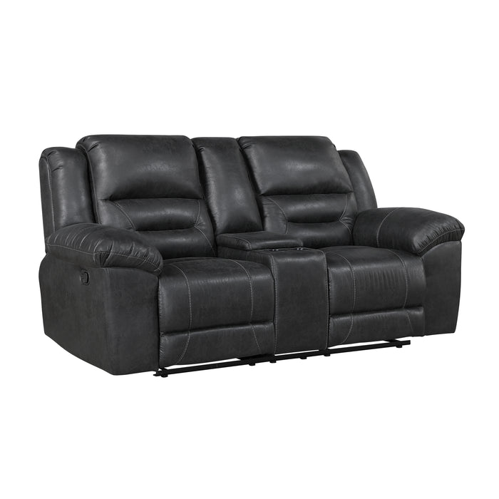 Hazen - Double Reclining Love Seat with Center Console