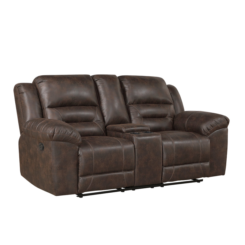 Hazen - Double Reclining Love Seat with Center Console