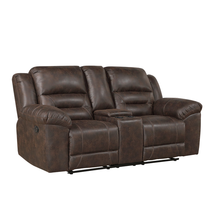 Hazen - Double Reclining Love Seat with Center Console