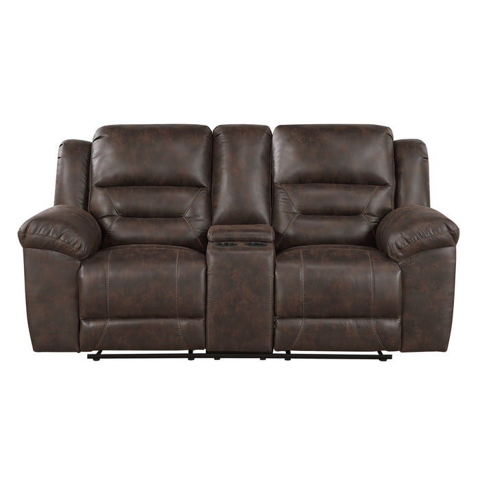 Hazen - Double Reclining Love Seat with Center Console