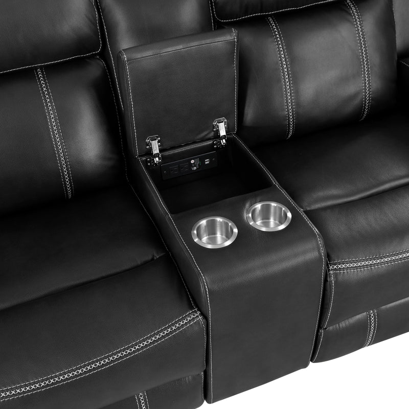 Littleton - Double Reclining Love Seat with Center Console, Receptacles and USB Ports