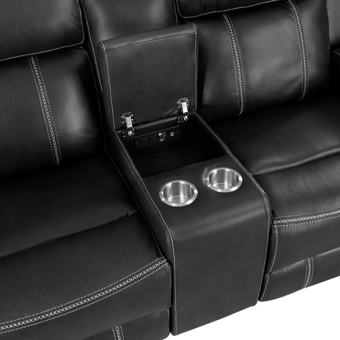 Littleton - Double Reclining Love Seat with Center Console, Receptacles and USB Ports