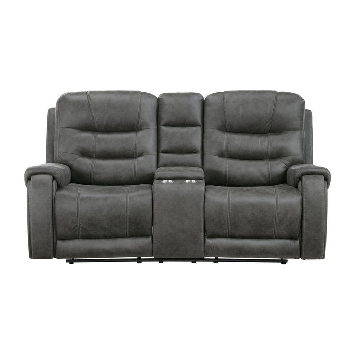 Oberon - Double Reclining Love Seat with Center Console