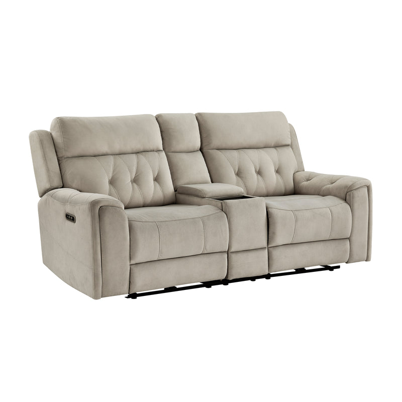 Celeste - Power Double Reclining Love Seat with Center Console, Power Headrests, Hidden Arms Cup Holders, Charging Ports and Wireless Charger