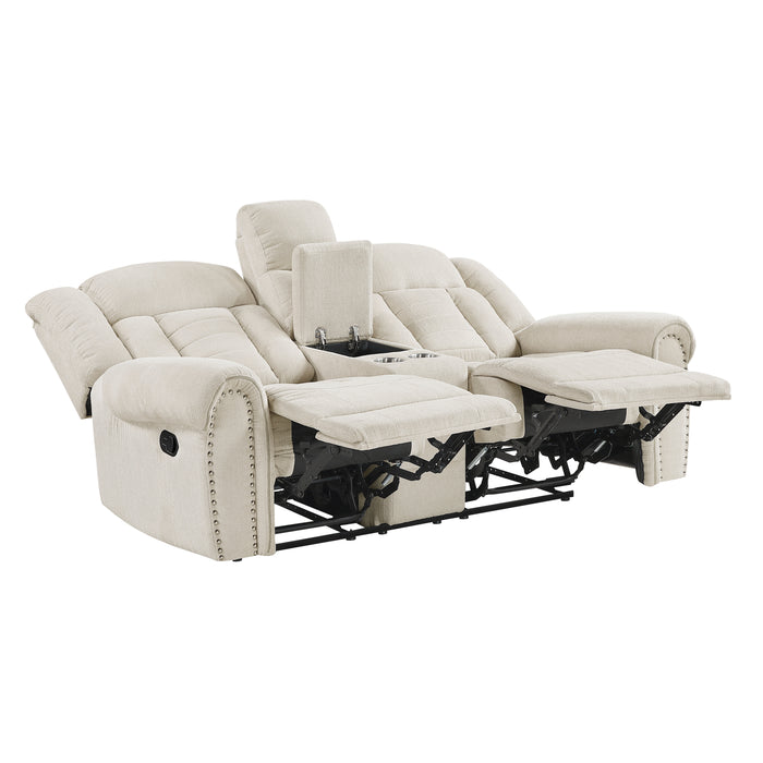 Nutmeg - Double Reclining Love Seat with Center Console