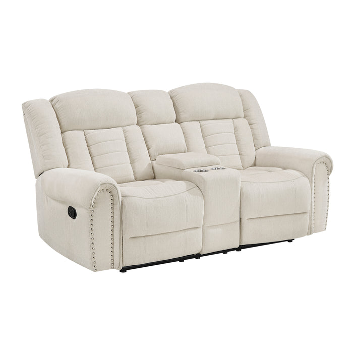 Nutmeg - Double Reclining Love Seat with Center Console