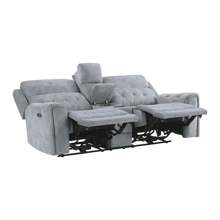 Celeste - Power Double Reclining Love Seat with Center Console, Power Headrests, Hidden Arms Cup Holders, Charging Ports and Wireless Charger