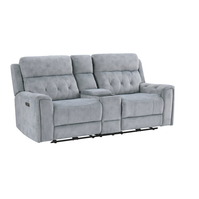 Celeste - Power Double Reclining Love Seat with Center Console, Power Headrests, Hidden Arms Cup Holders, Charging Ports and Wireless Charger