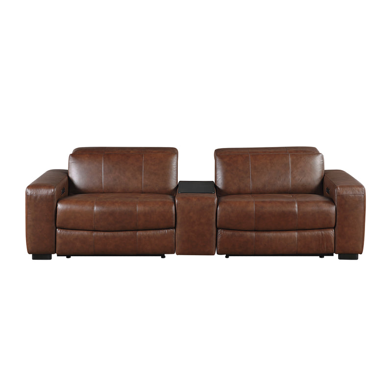 Sutton - (3)Power Double Reclining Love Seat with Center Console, Power Headrest and Charging Ports