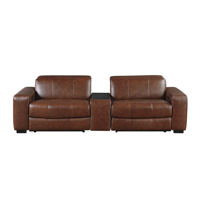 Sutton - (3)Power Double Reclining Love Seat with Center Console, Power Headrest and Charging Ports