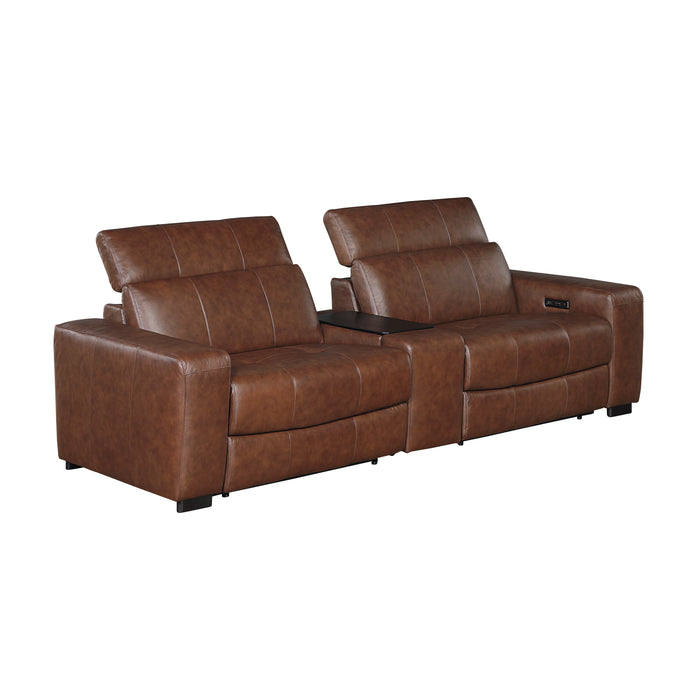 Sutton - (3)Power Double Reclining Love Seat with Center Console, Power Headrest and Charging Ports