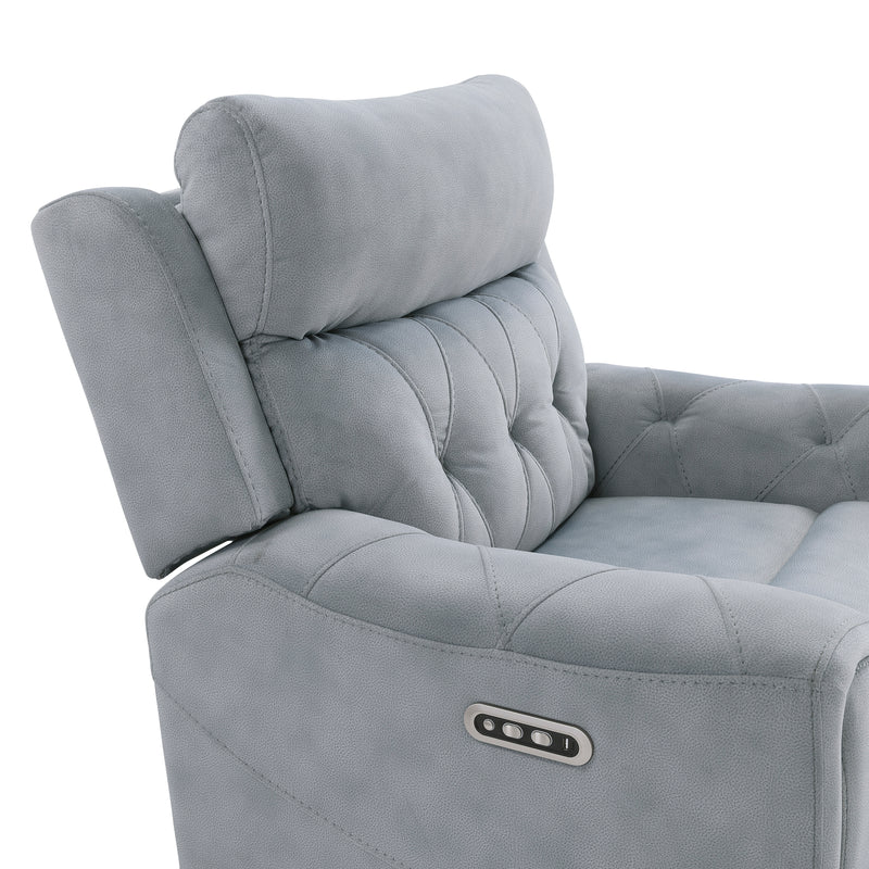Celeste - Power Double Reclining Love Seat with Center Console, Power Headrests, Hidden Arms Cup Holders, Charging Ports and Wireless Charger
