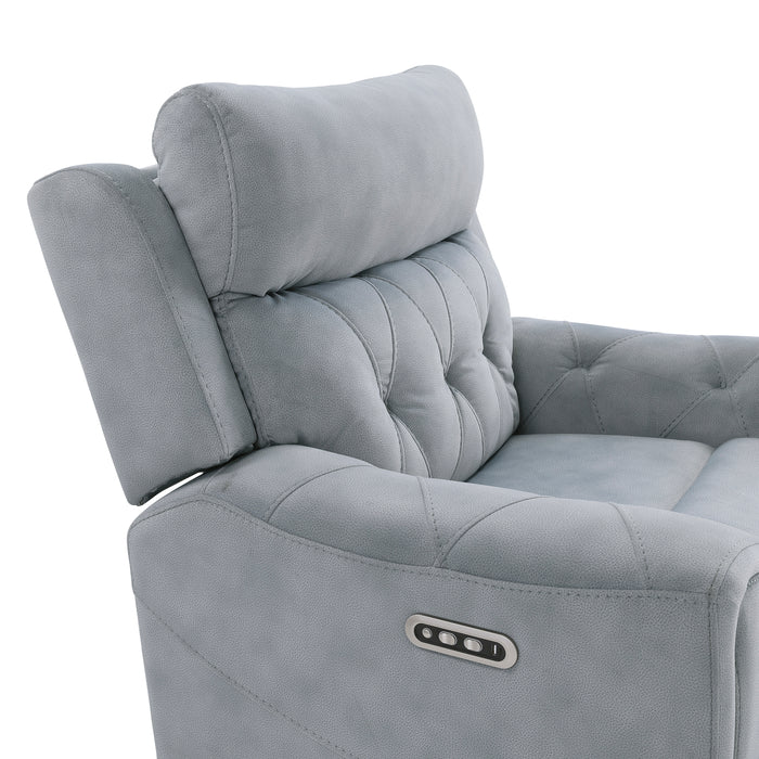 Celeste - Power Double Reclining Love Seat with Center Console, Power Headrests, Hidden Arms Cup Holders, Charging Ports and Wireless Charger