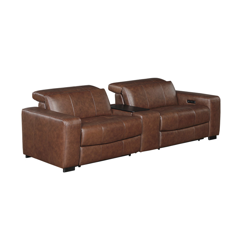 Sutton - (3)Power Double Reclining Love Seat with Center Console, Power Headrest and Charging Ports