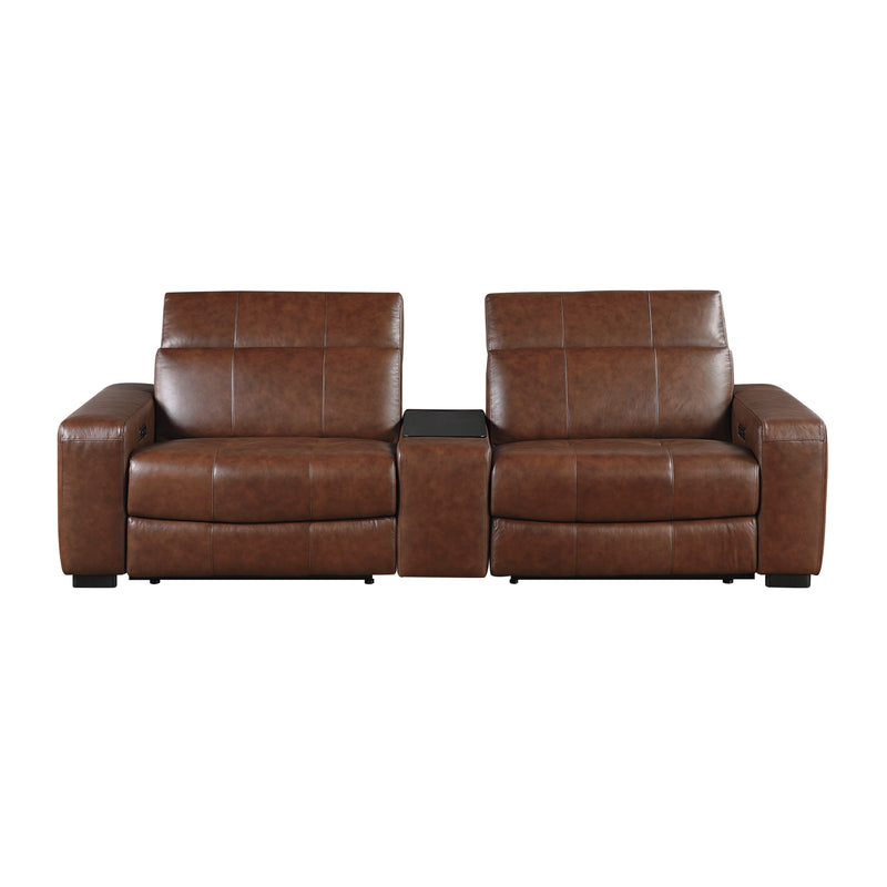Sutton - (3)Power Double Reclining Love Seat with Center Console, Power Headrest and Charging Ports