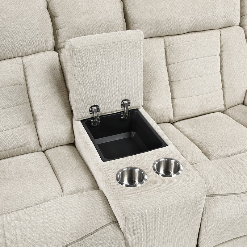 Nutmeg - Double Reclining Love Seat with Center Console