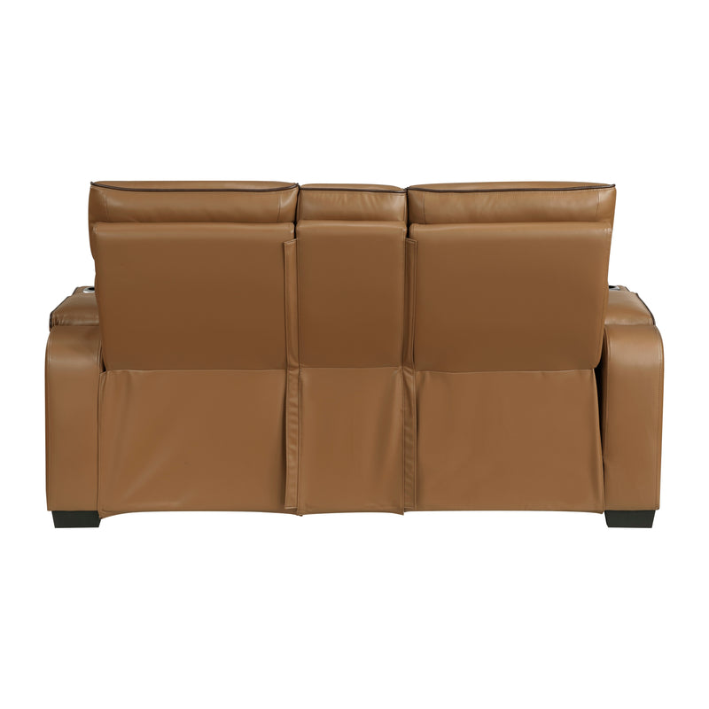 Fairway - Power Double Reclining Love Seat with Center Console, Power Headrests, Storage Arms(Top and Side), Cup holders, Charging Ports and LED lighting