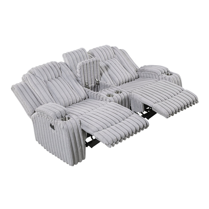 Phyllis - Double Reclining Love Seat with Center Console and Cup Holders