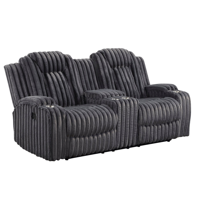 Phyllis - Double Reclining Love Seat with Center Console and Cup Holders