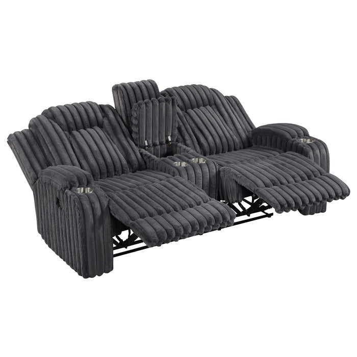 Phyllis - Double Reclining Love Seat with Center Console and Cup Holders