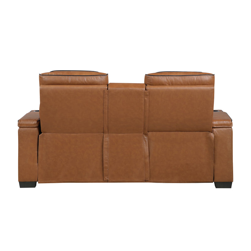 Cyber - Power Double Reclining Love Seat with Center Console, Power Headrests, Storage Arms(Top and Side) ,Cup Holders, Wireless speakers with Sub-Woofer, Air Massage, Heat, LED Lighting and