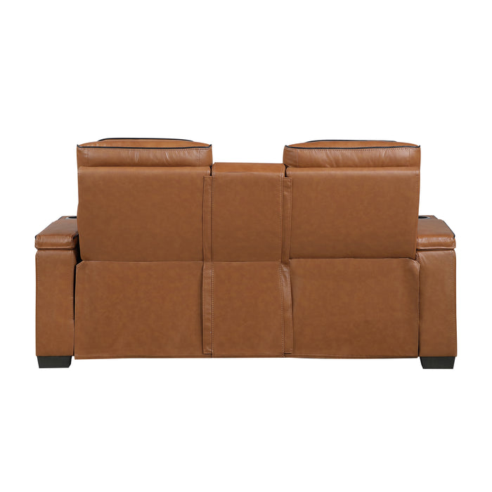 Cyber - Power Double Reclining Love Seat with Center Console, Power Headrests, Storage Arms(Top and Side) ,Cup Holders, Wireless speakers with Sub-Woofer, Air Massage, Heat, LED Lighting and